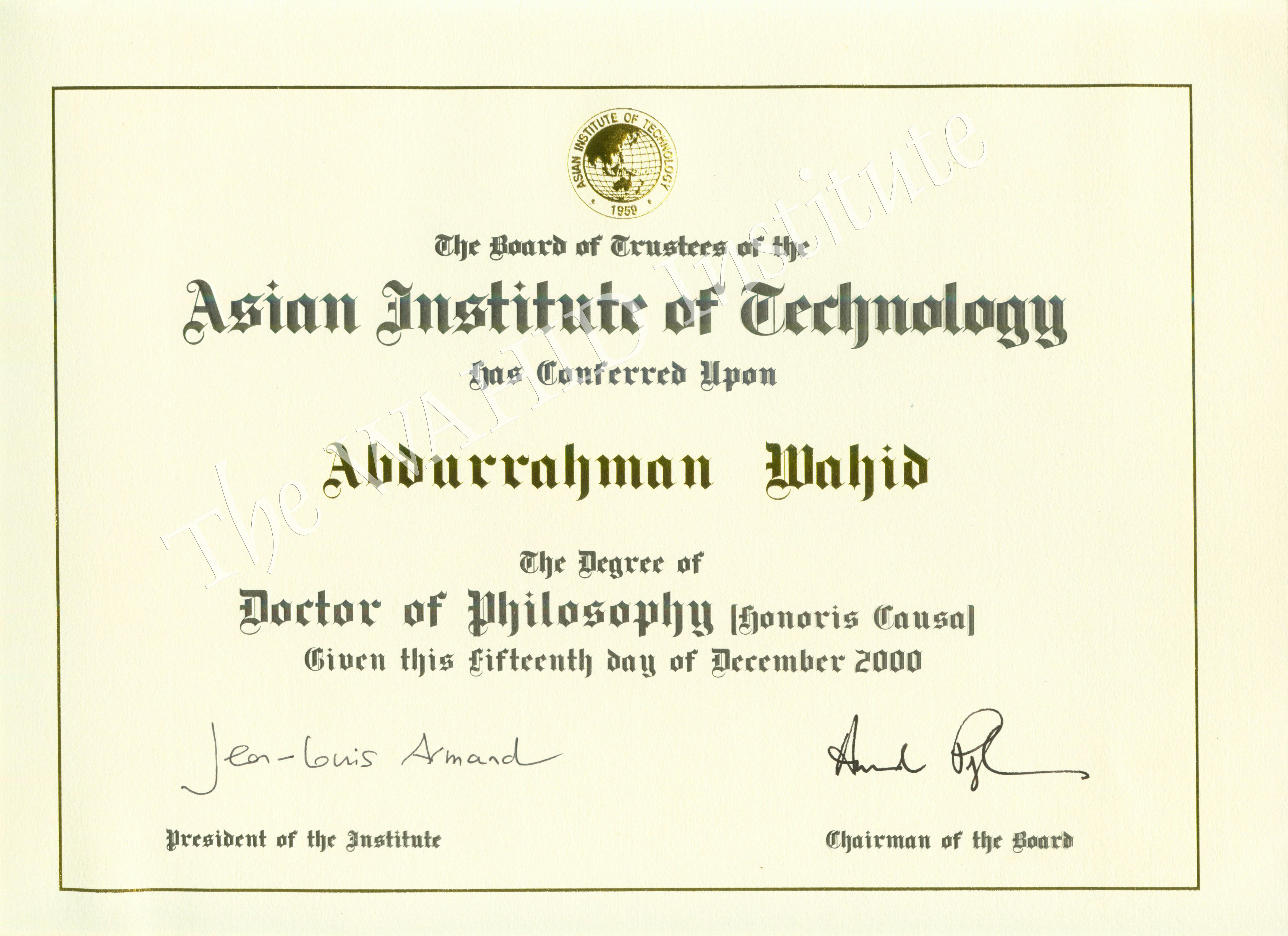 Doctor of Philosophy (Honoris Causa) 1